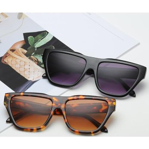 Fashion Big Oversized Square Frame Cat Eye Sunglasses Women Gradient Glasses