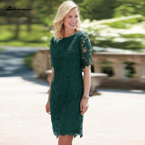 Elegant Mother of The Bride Dress for Weddings Robe de soiree Plus Size Short Green Evening Party Dinner Night Dress 2020