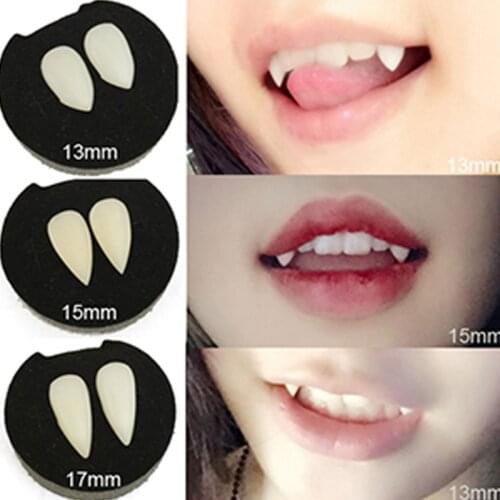 1 pair Cosplay Tooth Dentures Props DIY Resin Halloween Costume Props Vampire Teeth Fangs Kids Adult Horror Party Decoration