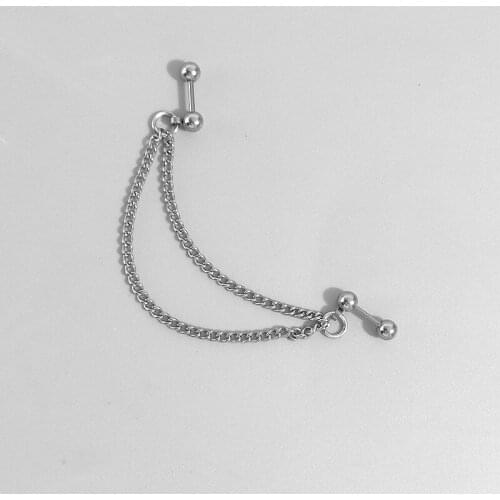 1pc KPOP BTSARMY Double ear hole Album Stainless steel chain Stud Earrings Korean Jewelry Accessories For Men And Women Earring