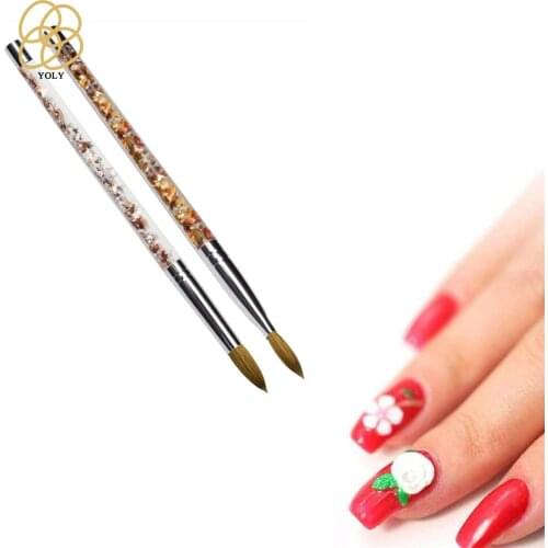 1Pcs UV Gel Painting Nail Art Drawing Carved Crescent Petal Pen Rod Short Handle DIY Salon Decoration Manicure Tools Nail Brush