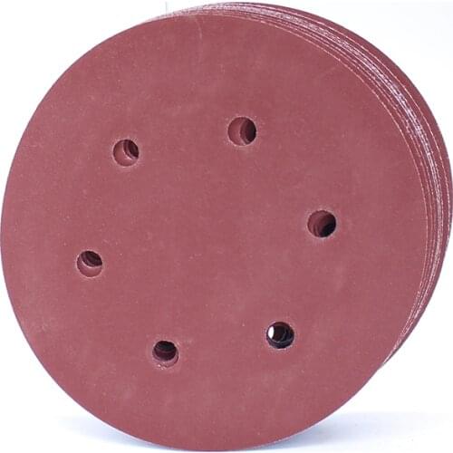 10pcs 6 Inches 6 Holes Round Sand Paper Polishing Sheet Abrasives
