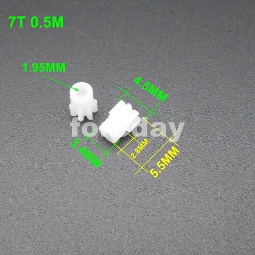 10000PCS 7T Gear 0.5 Modulus Aperture 2mm 1.95mm DIY Model Accessories 7 teeth T=7 Plastic Spur Gears 5.5MM 10000PCS/LOT *FD272