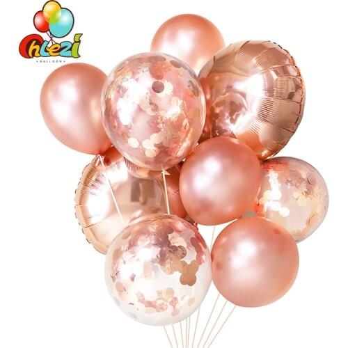 18inch Round Rose Gold Foil Balloon Paper DIY Confetti Metallic ballons Birthday Party Wedding Bride Love decoration balloons
