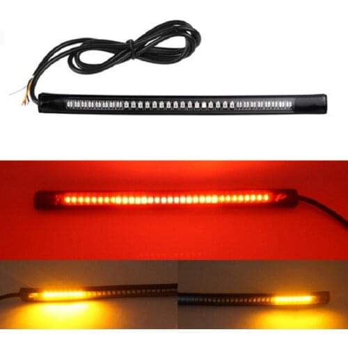 1X Flexible Led Light Strip For Motorcycle 48Smd Brake Stop License Plate Lighting Universal Led Motorcycle Light Strip