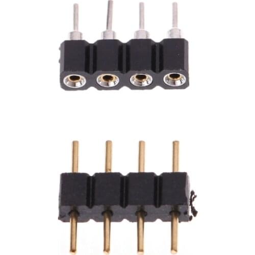 50 Pcs 4PIN Needle RGB LED Strip Connector Qualitied Male and Female Connector