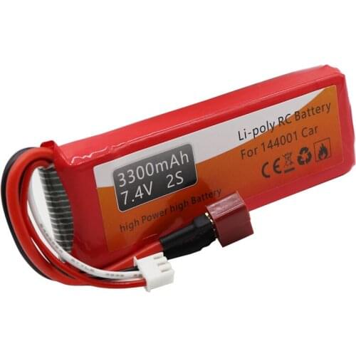 7.4V high capacity Battery For Wltoys 144001 car 2S 7.4V 3300mAh RC Lipo battery for Wltoys 1/14 144001 Remote Control car boats
