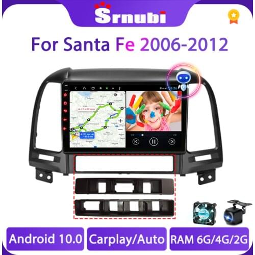 Android 10.0 8 Core Car Radio For Hyundai Santa Fe 2006-2012 Multimedia Video Player stereo DSP RDS GPS Navigation 4G+Wifi FM