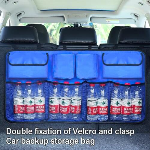 Car Rear Seat Back Storage Bag Multi Hanging Nets Pocket Trunk Bag Organizer Auto Stowing Tidying Interior Accessories