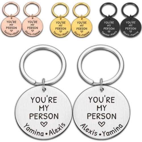 2Pcs Personalized Gift Keychain Custom Name Key Gift Anniversary Gift for Boyfriend Girlfriend Husband Wife Couple Key Chain