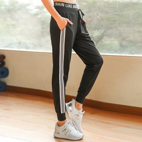 Sweatpants Women Quick dry breathable Loose Summer Spring Trousers For Women Black Striped Side Sweat Pants Female Plus Size 4XL