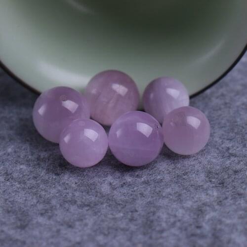 One piece AA kUNZITE round PURPLE 8/10/12/14/16mm for DIY jewelry making loose beads FPPJ wholesale beads nature gem stone