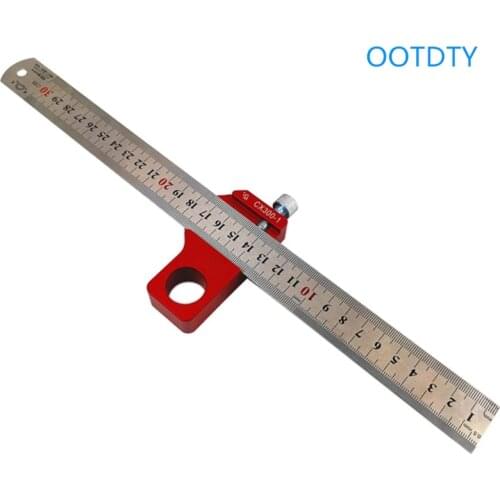 CX300-1 Woodworking 45 Degree Angle Scribe Carpenter Gauge Measurement Layout Universal Ruler Locator Adjustable Fixed