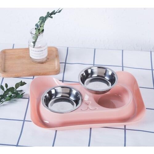 New Japanese Cat Dog Bowl Stainless Steel Double Bowl Pet Bowl Cat Dog Food Bowl Pet Dog Puppy Acessorios Supplies