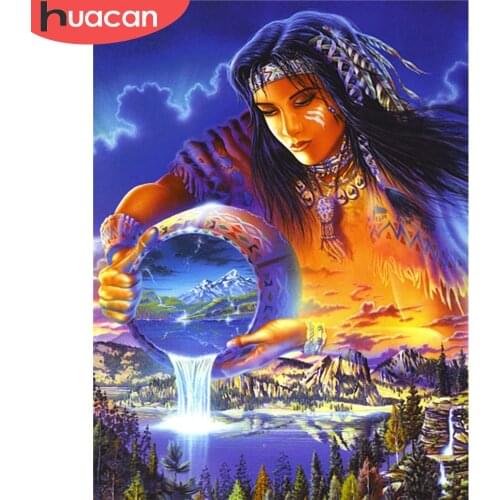 HUACAN Full Square Diamond Painting Waterfall Cross Stitch New Arrival Diamond Embroidery Landscape Mosaic Handmade Gift