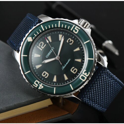 CORGEUT Top Brand Fashion Nylon 5Bar Waterproof Wristwatch Casual Mechanical Mens Watch New Chic Luminous Hands Clock Watches