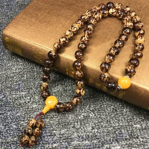 Natural Flower Bodhi Root Bracelet Tabby Bodhi Root 54 Beads Bracelet Bodhi Rosary Wholesale