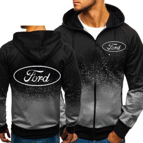 NEW Unisex Fashion Jackets for Ford Logo Zippers Hoodies Outdoor Sweatshirt 3D Gradient Sportswear Ford Zipper Cardigan Coat