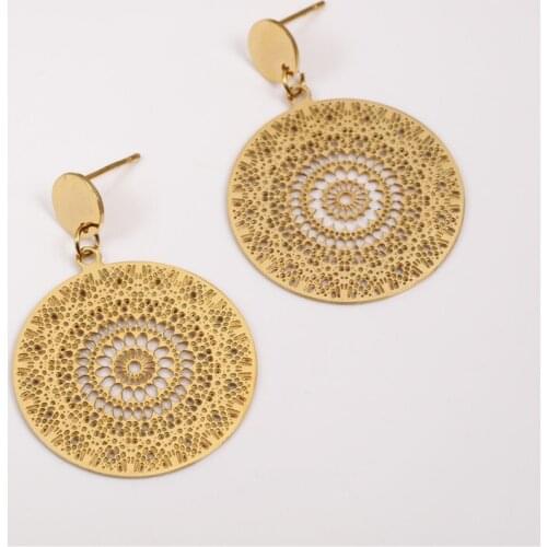 OUFEI Stainless Steel 2020 New Fashion Sun Earrings Vintage Earrings For Women Handmade Hanging Dangle Earring Jewelry