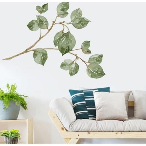 Plant Branch Leaf Self Adhesive Mural Wall Sticker Living Room Background Decal Home Decoration Stickers & Posters Home Decor