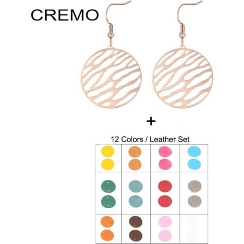 Cremo Stainless Steel Earing Boucle d'oreille femme Removable Leather Branches Earing for Women Charm Jewelry Earing