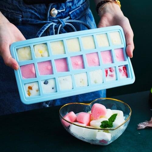 Creative 21 ice tray silicone ice cube mold diy personality square round household ice making mechanism ice mold with lid