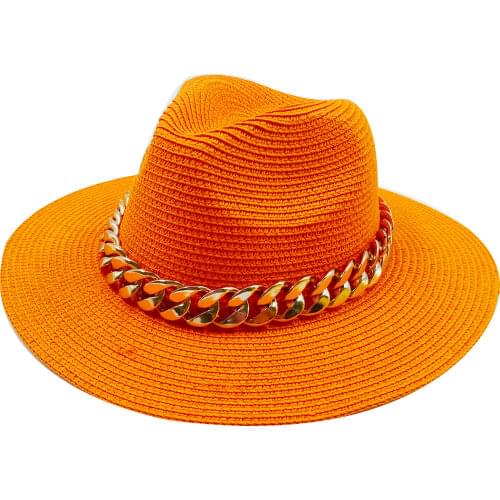 Sun hat straw hat orange purple donut chain accessories beach style ladies straw hat fedora hat unisex 2021панама