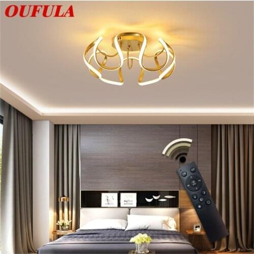 OUFULA Led Ceiling Lights Fixtures with Remote Control 3 Colors Brightness Adjustable and Dimmable Home For Living Room Bedroom