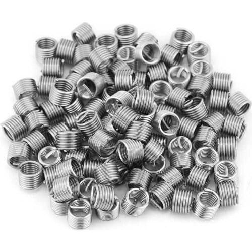 100 Pcs Wire screw sleeve 304 Stainless Steel Screw Wire Sleeve Thread Repair Insert Assortment Kit M6x1.0x1.5D