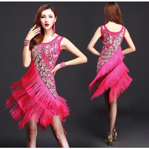 Sexy Vestidos Party Dresses Large Size Sleeveless Dress Women Flower Sequins Fringes Tassel asymmetric dress 2018