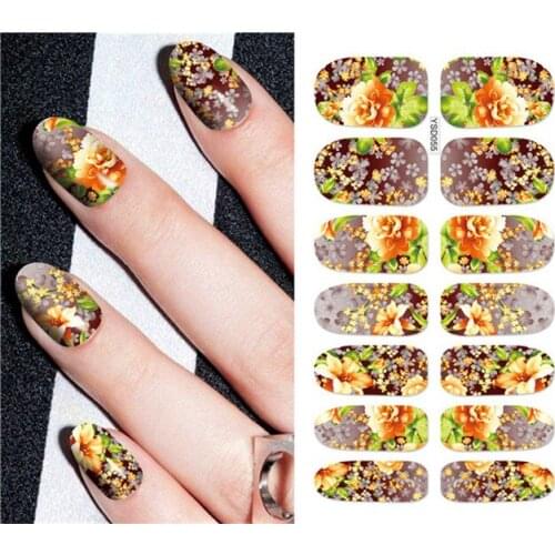 1 sheet DIY Nail Art Water Transfer Stickers Yellow Leopard Print slider adhesive Watermark Decals Women Beauty Wedding Nails