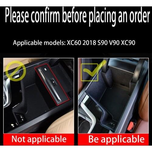 1 Pcs For Volvo S90 XC90 V90CC 2017 2018 2019 Car Container Holder Tray For Volvo XC60 2018 ABS Black Car Interior Accessories