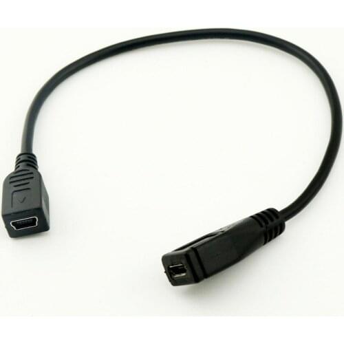 10pcs Mini USB 5 Pin A Female to Micro 5p Female Data Sync Charge Short Adapter Cable 25cm