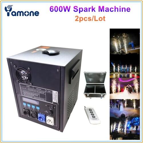 2X 600W Stage Fireworks Powder Cold Spark Fountain DMX Remote Sparkular Machine Fireworks Sparks Effect Machine With Flight Case