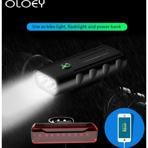 3 Modes Bike Mountain Bike T6 5200mAh LED Headlight Rechargeable Waterproof Cycling Front Light Night Safety Cycling Accessories