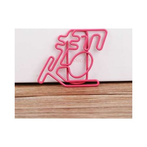 6pcs Color super paper clip cartoon paper clip shaped paper clip plastic paper clip paper clip