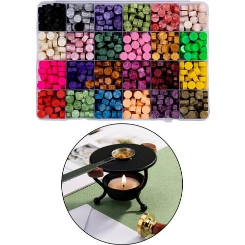 600Pcs Seal Stamp Wax Colorful Beads Wax Seal Stamps for Envelope Documents Wedding Birthday Party Invitation Sealing Wax Card
