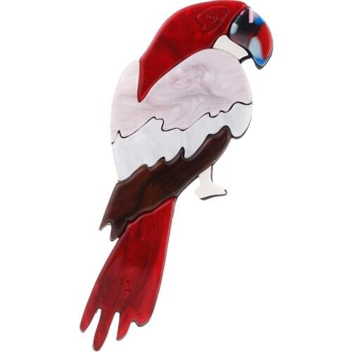 FishPeach Big Acrylic Bird Brooches Pins For Women Gift Large Resin Parrot Animal Brooch Badge Female Jewelry Clothes Accessorie