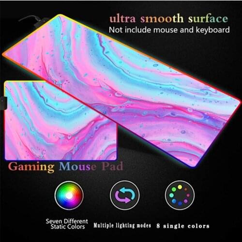 Colorful Marble Gaming RGB Computer Large Gaming Mousepad XXL Mouse Pads LED Gamer Mause Carpet Multi-size Desk Mat for CS LOL