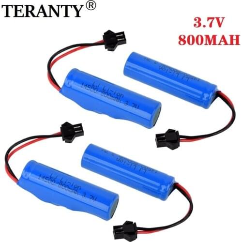 1-5PCS 3.7v 800mah lipo battery For JJRC C2 D828 RC Car Parts 14500 SM-2P For RC Stunt Dump Car Battery Toys Accessories