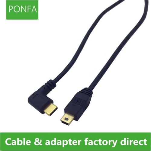 Mini USB Cable 5 Pin Male to Male USB 3.1 Type C to Mini OTG Data Cable Adapter Converter Charging Cable Length 25cm