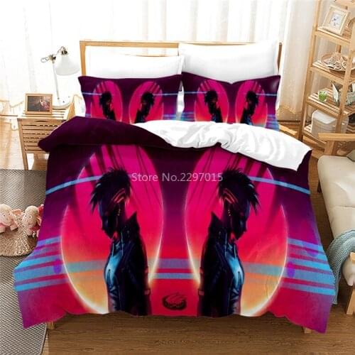 Neon Rider Drives Sport Cars Printed Bedding Set Duvet Cover Set Pillowcase Twin Full Queen King Bedclothes Home Textile 2/3pcs