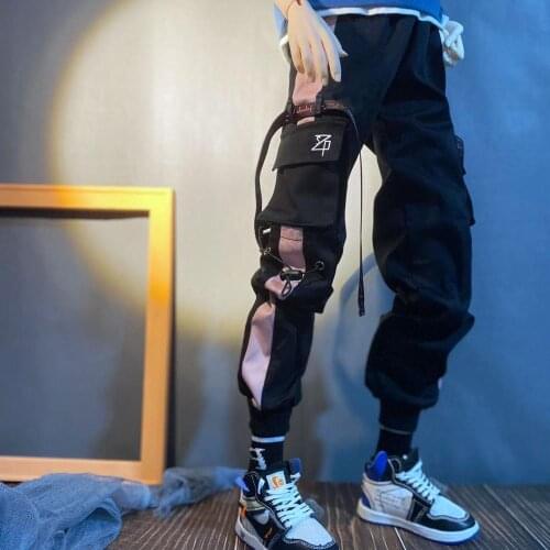 BJD doll suit for Uncle fashion individuality sport hip hop hip pants cargo pants Uncle side striped white and black pants doll