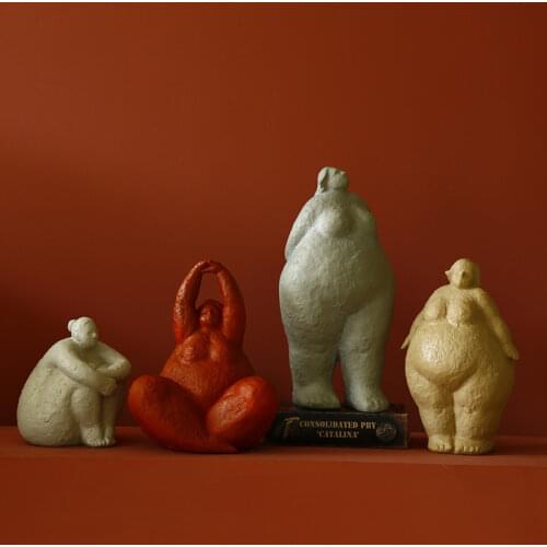 American Fat Woman Abstract Resin Creative Statue Home Decoration Living Room Bedroom Desktop Furnishings Office Crafts Gifts
