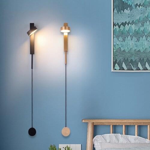 Nordic Creative Rotatable LED Wall Lamps With Dimmable Switch Living Room Aisle Corridor Step Bedroom Bedside Led Wall Lamp