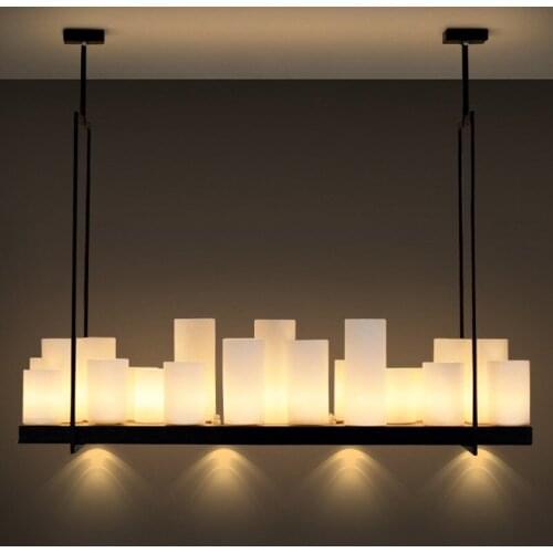 Restaurant Bar Creative Personality Retro Industrial Style Chandelier Coffee Shop Rectangular Candlestick Lighting