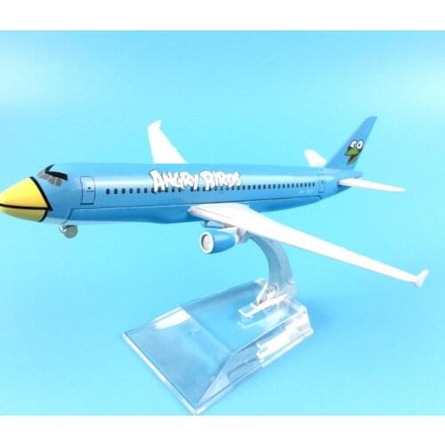 AIR PASSENGER PLANE BLUE ANGR BIRDS A320 AIRCRAFT MODEL MODEL PLANE SIMULATION 16 ALLOY CHRISTMAS TOYS GIFTS CHILDREN