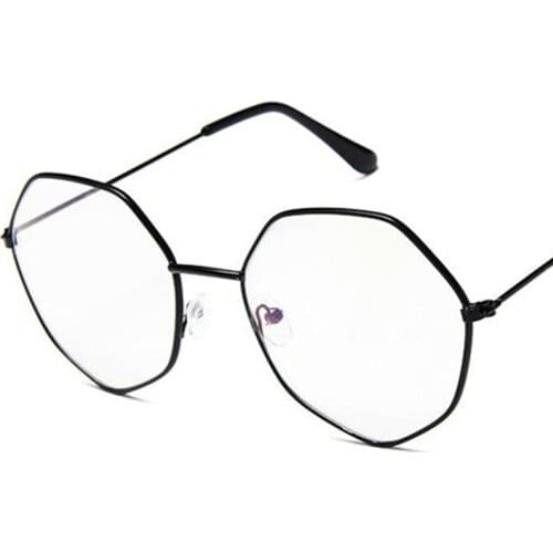 Fashion Personality Glasses Women Retro Optical Irregular Polygon Eyewear Anti-UV Spectacles Alloy Frame Eyeglasses