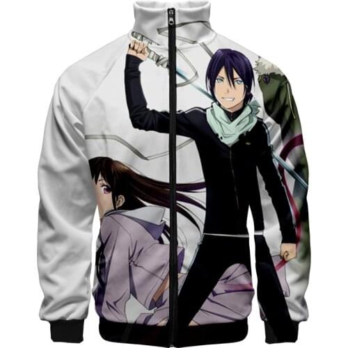 Japan Anime Noragami 3D Print Mens Jacket Slim Stand Collar Zipper Jacket Male Tracksuits Streetwear Hip Hop Hoodie Sweatshirt