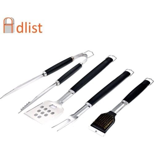 Stainless Steel BBQ Tool set with PP Handle Barbecue Grilling Tool (Spatula Fork Tong Basting Tool) Kitchen Utensils